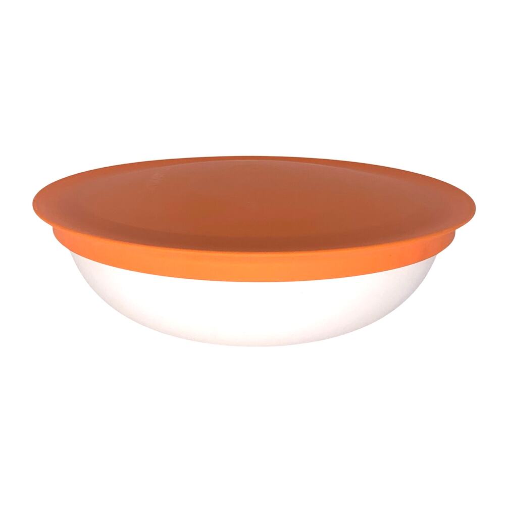 Tupperware Bowl With Chic Lid Orange White Small Serving Container Round